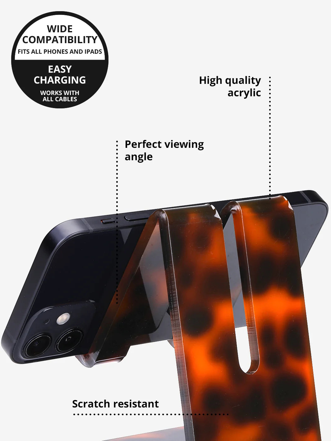 Acrylic Phone Stand - Tortoise