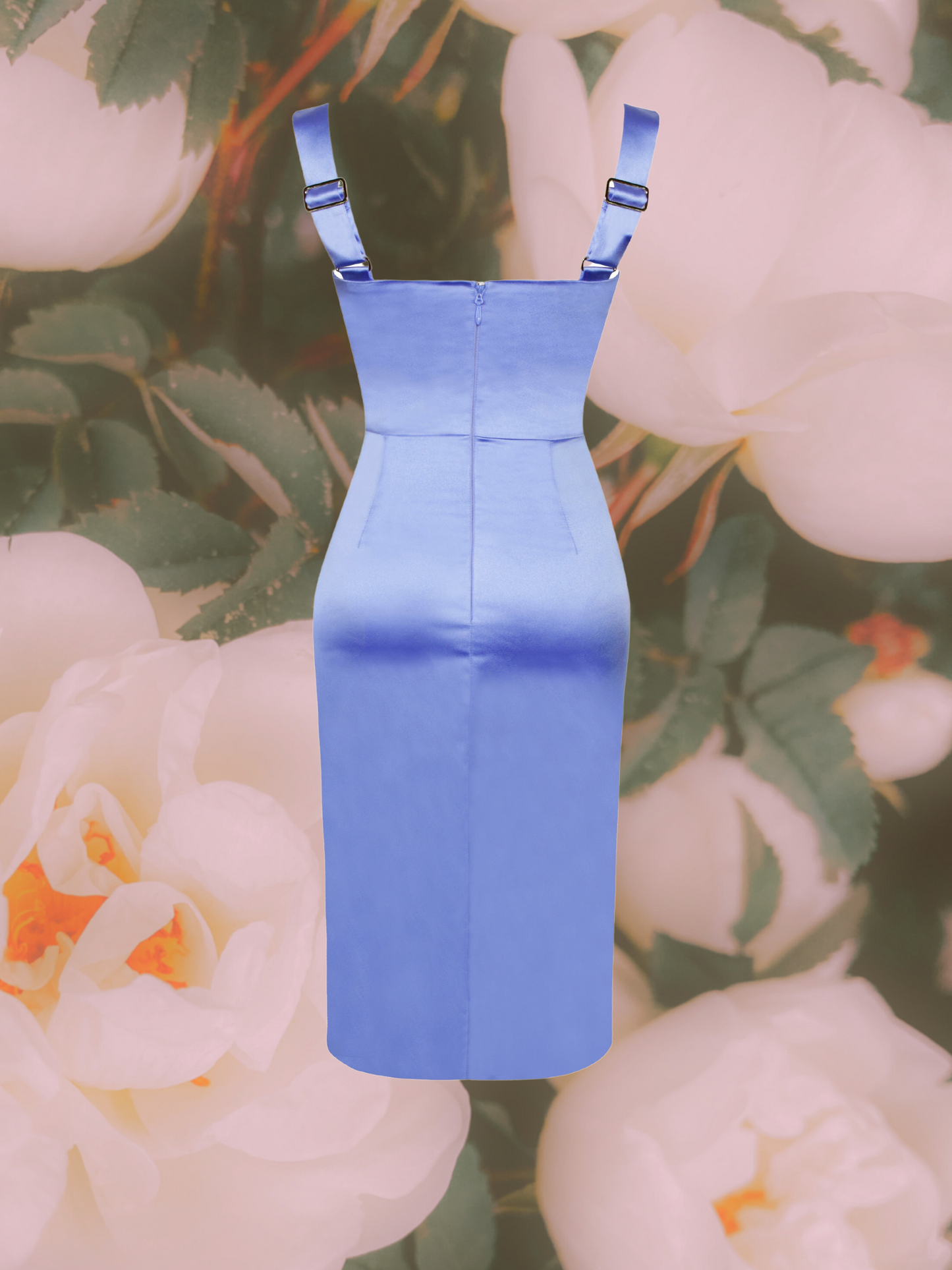 Lilian Satin High Slit Dress