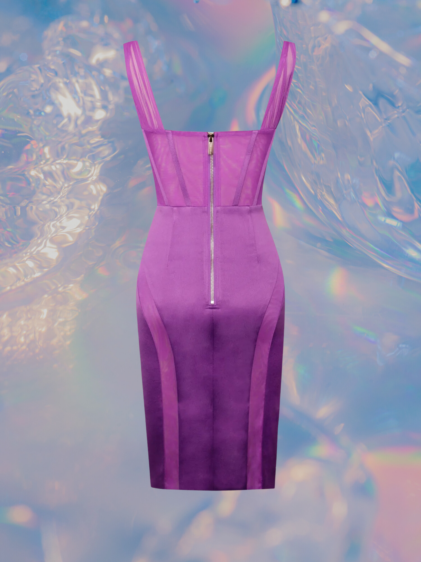 Gretta Mesh Corset Satin Dress