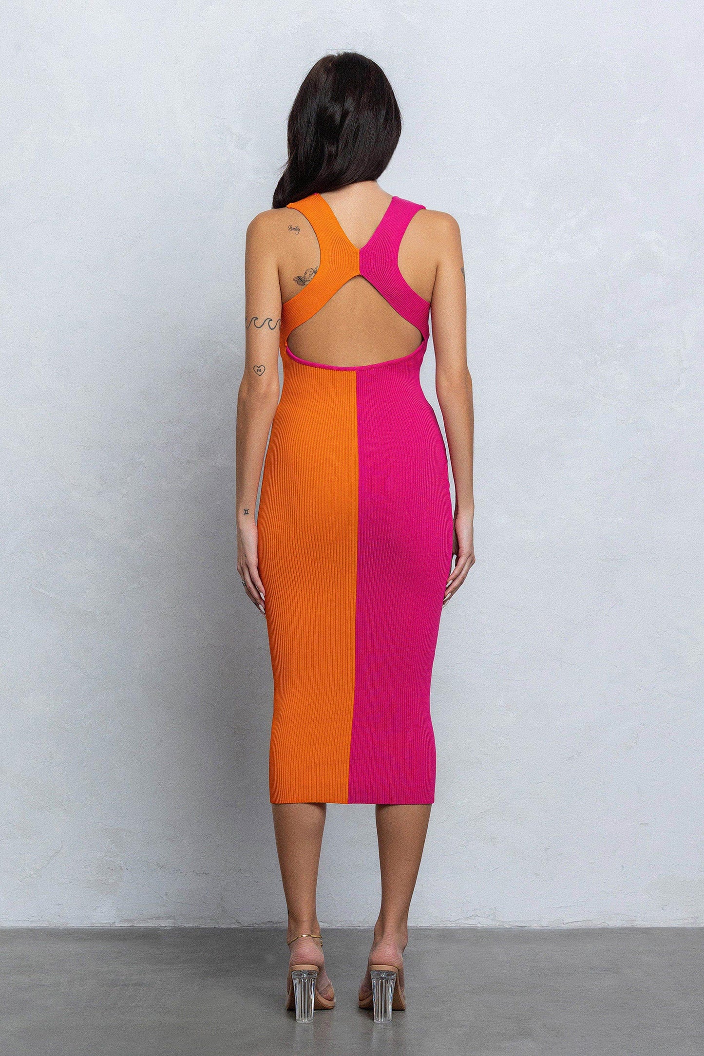 Emelie Colorblock Split Midi Dress