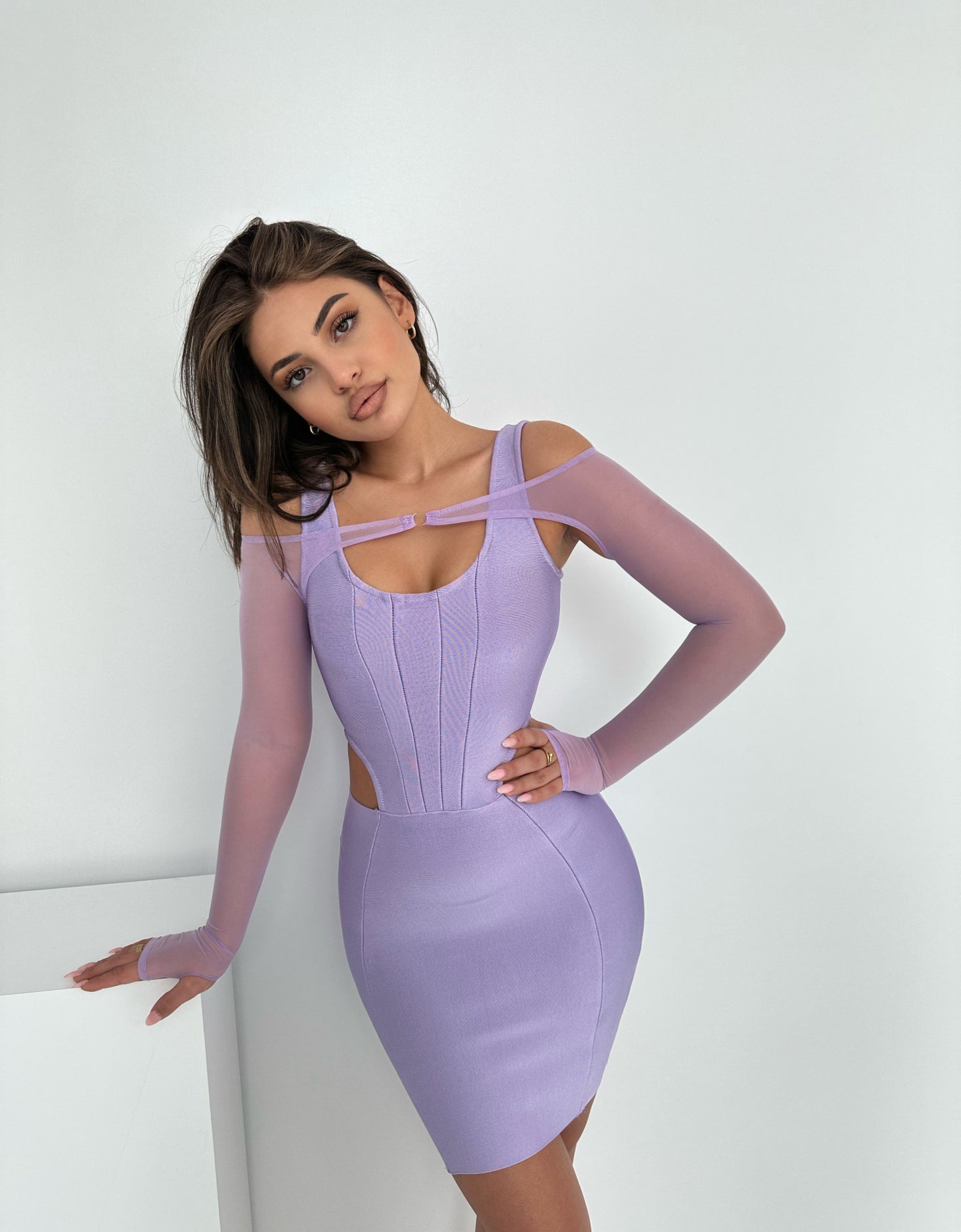 Ohana Mesh Sleeve Bandage Dress