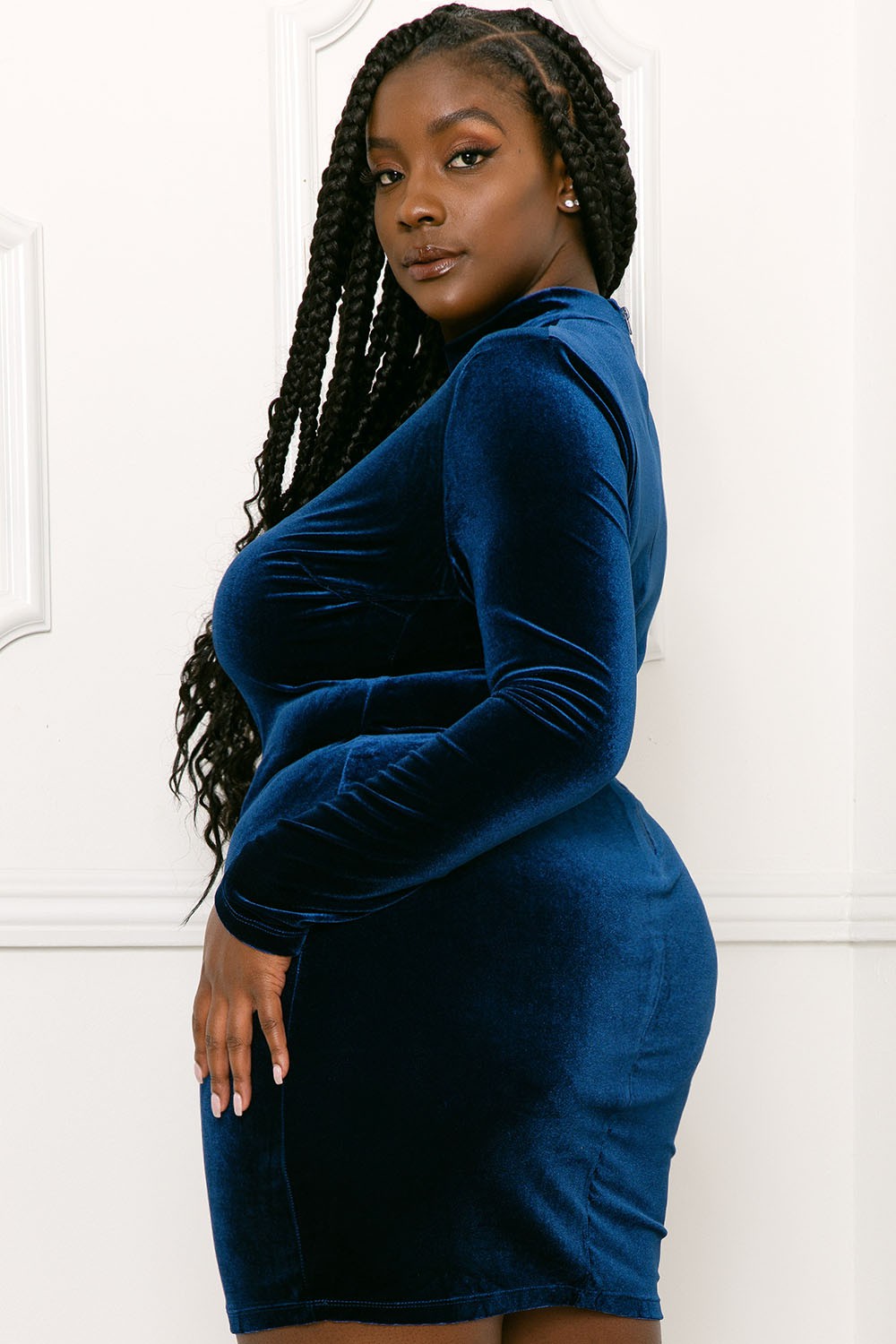 Rosalynn Plus Velvet Cutout Dress