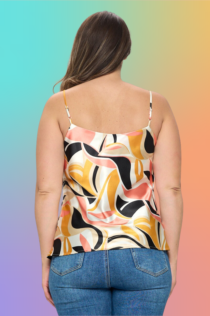 Plus Satin Cowl Neck Cami