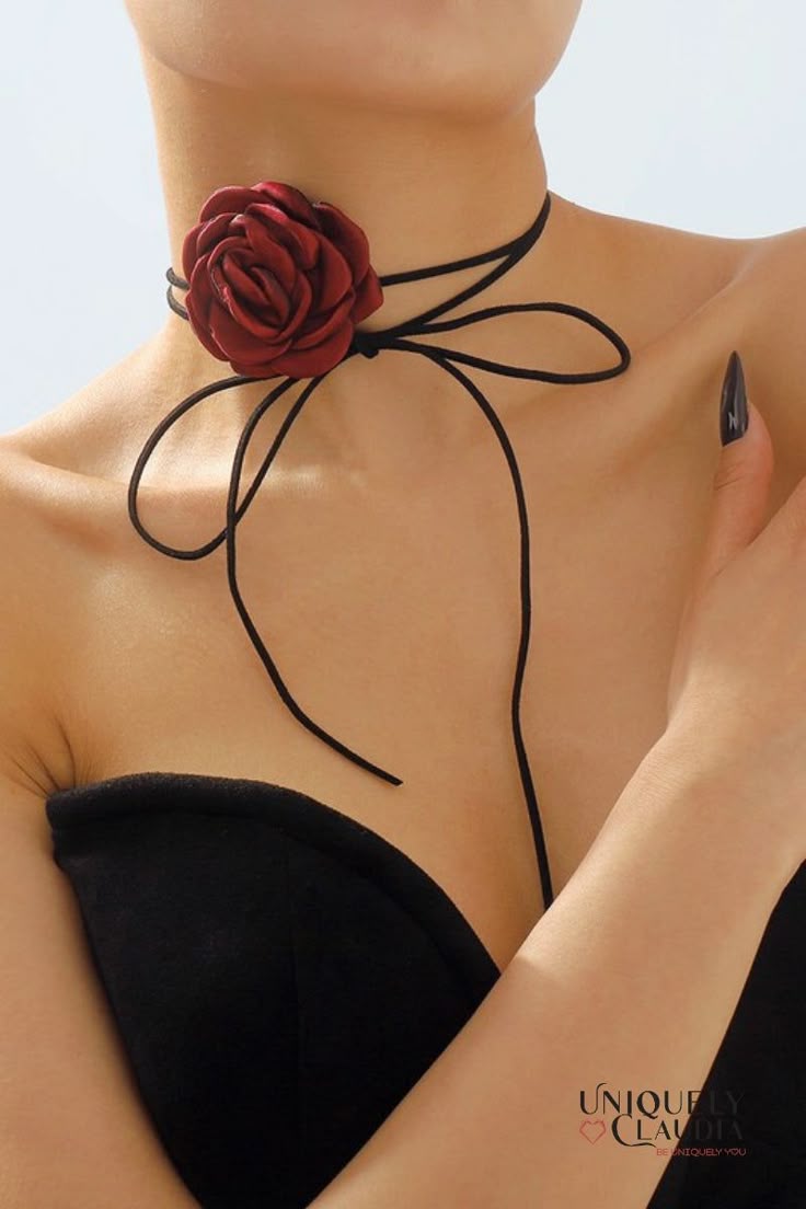 Fabric Rose Choker