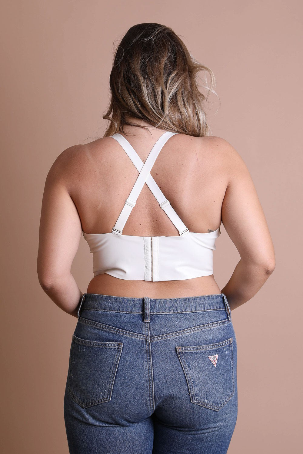 Plus Faux Leather Bralette