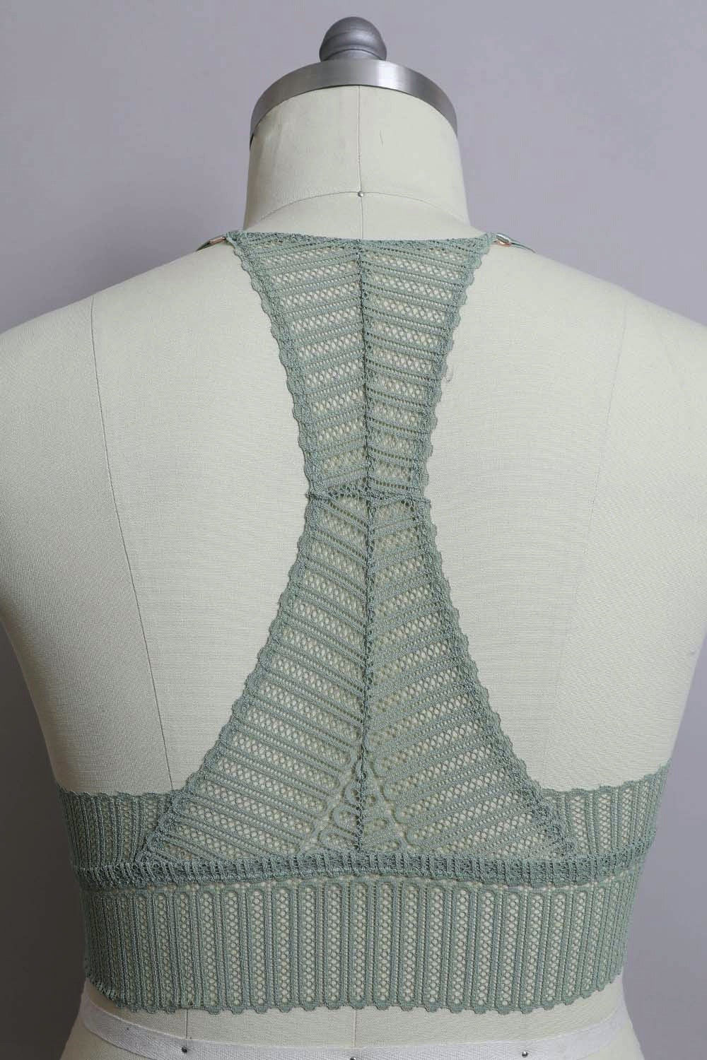 Plus Ribbed Lace Bralette