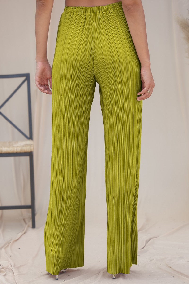 Plisse Wide Leg Pant