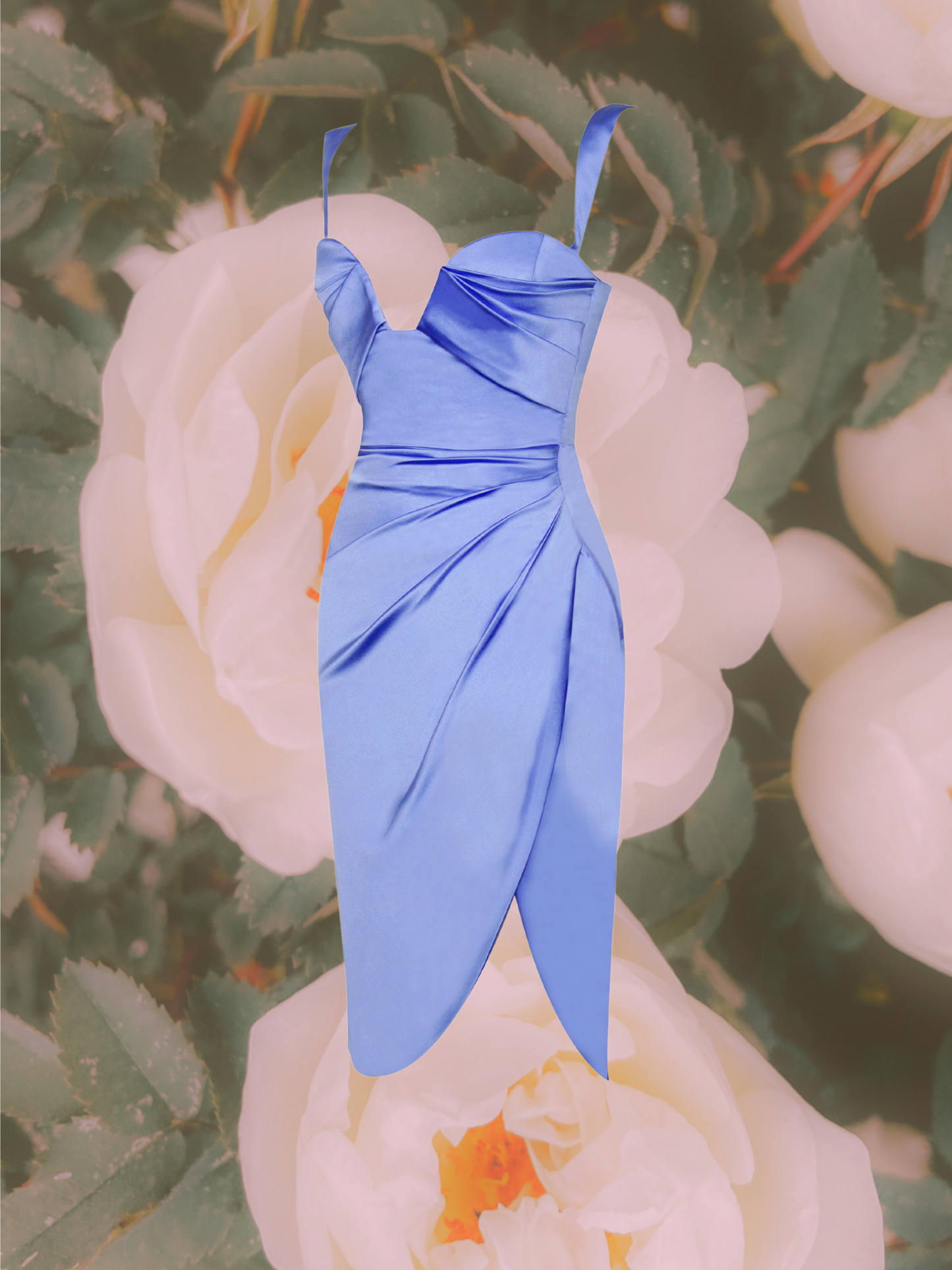 Lilian Satin High Slit Dress