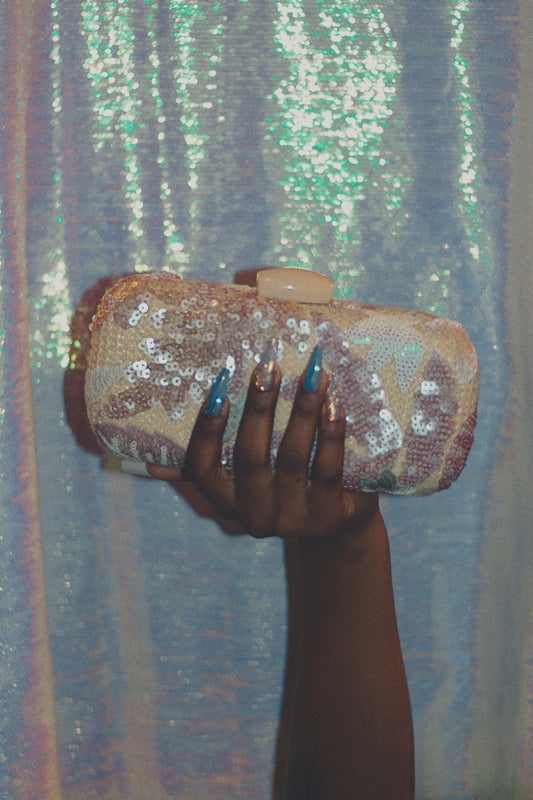 Zaraia Sequin Floral Clutch