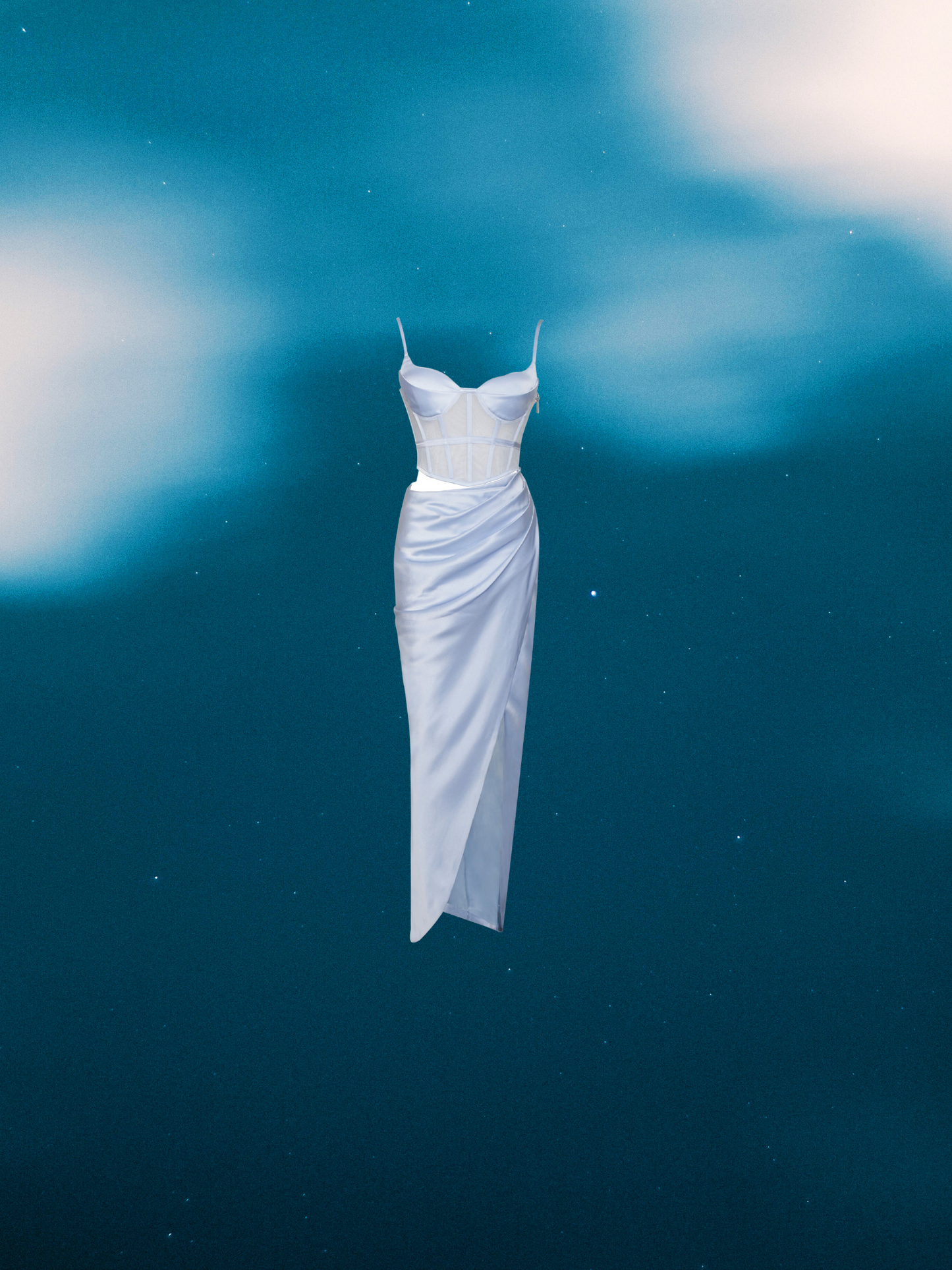 Addison Corset Cutout Satin Gown