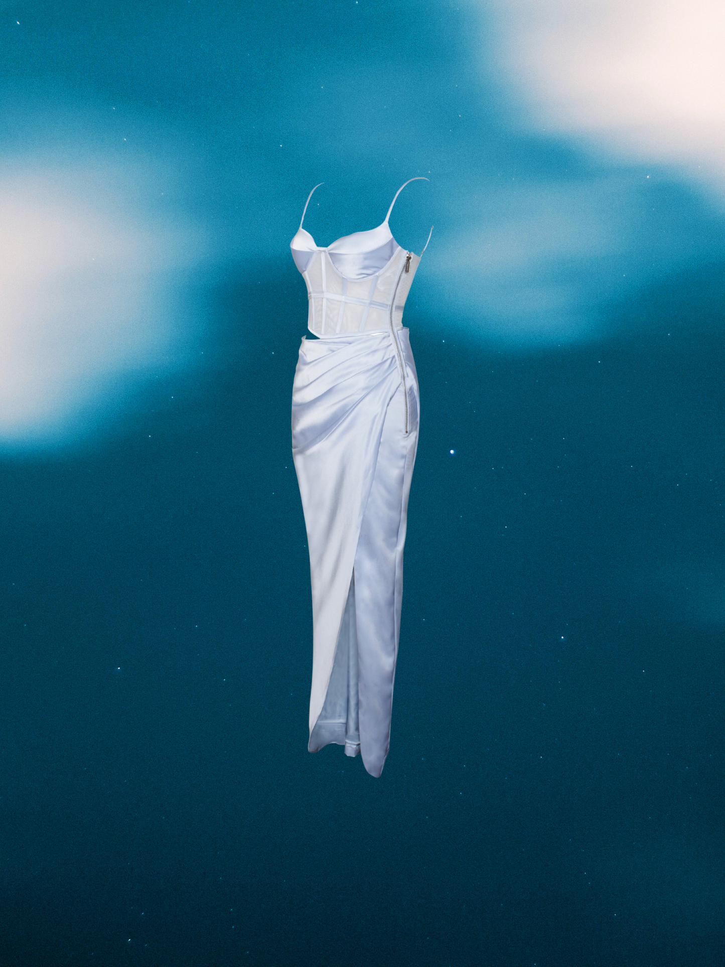 Addison Corset Cutout Satin Gown