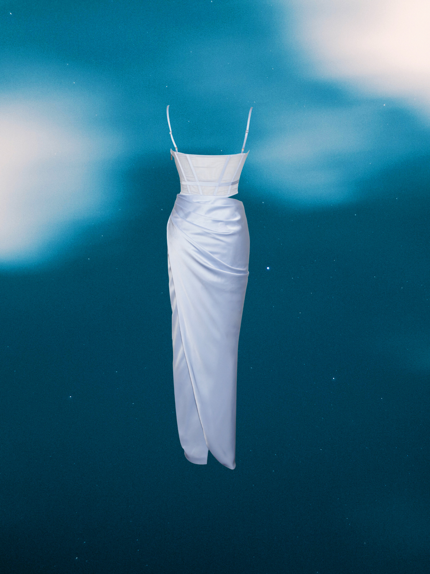 Addison Corset Cutout Satin Gown