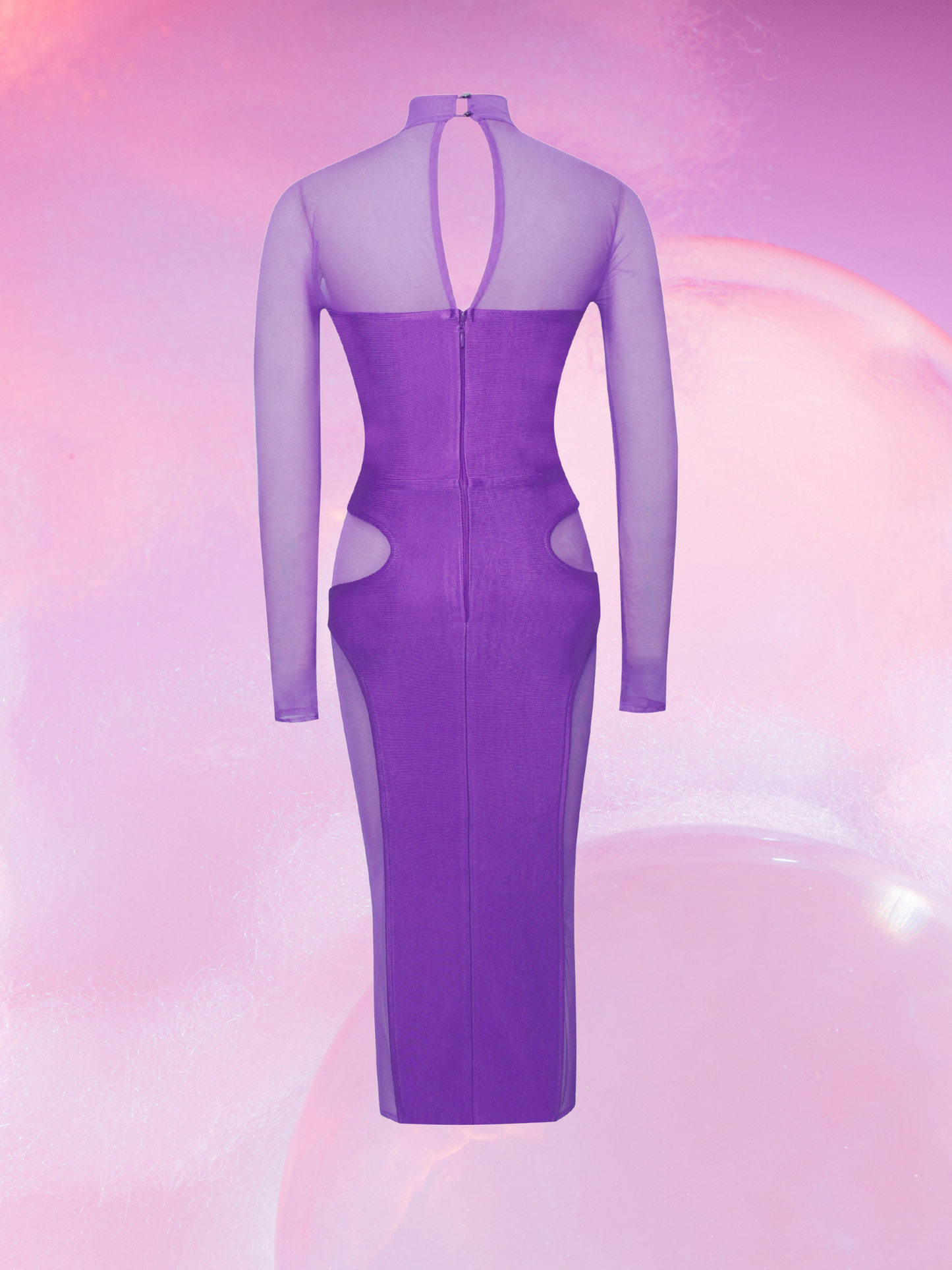 Barrett Mesh Bandage Long Sleeve Dress