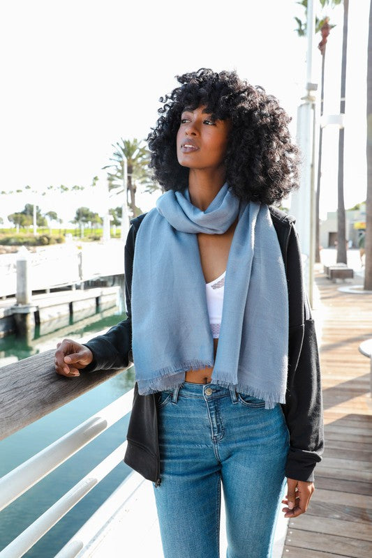 Woven Frayed Edge Scarf