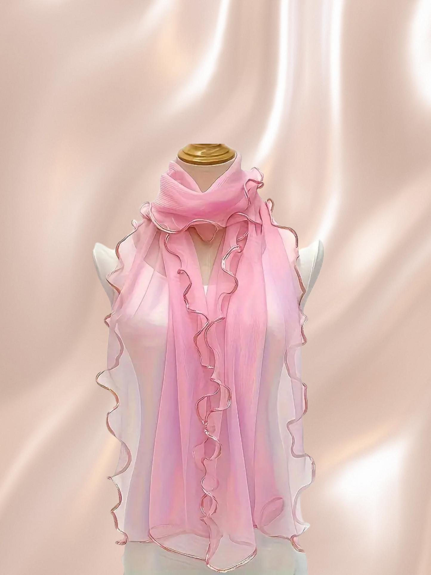 Ruffle Y2K Chiffon Scarf