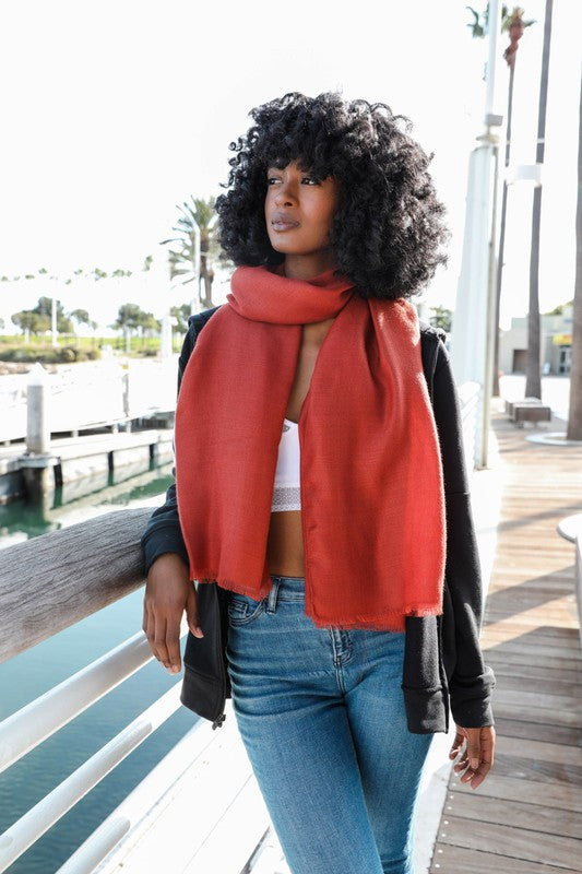 Woven Frayed Edge Scarf