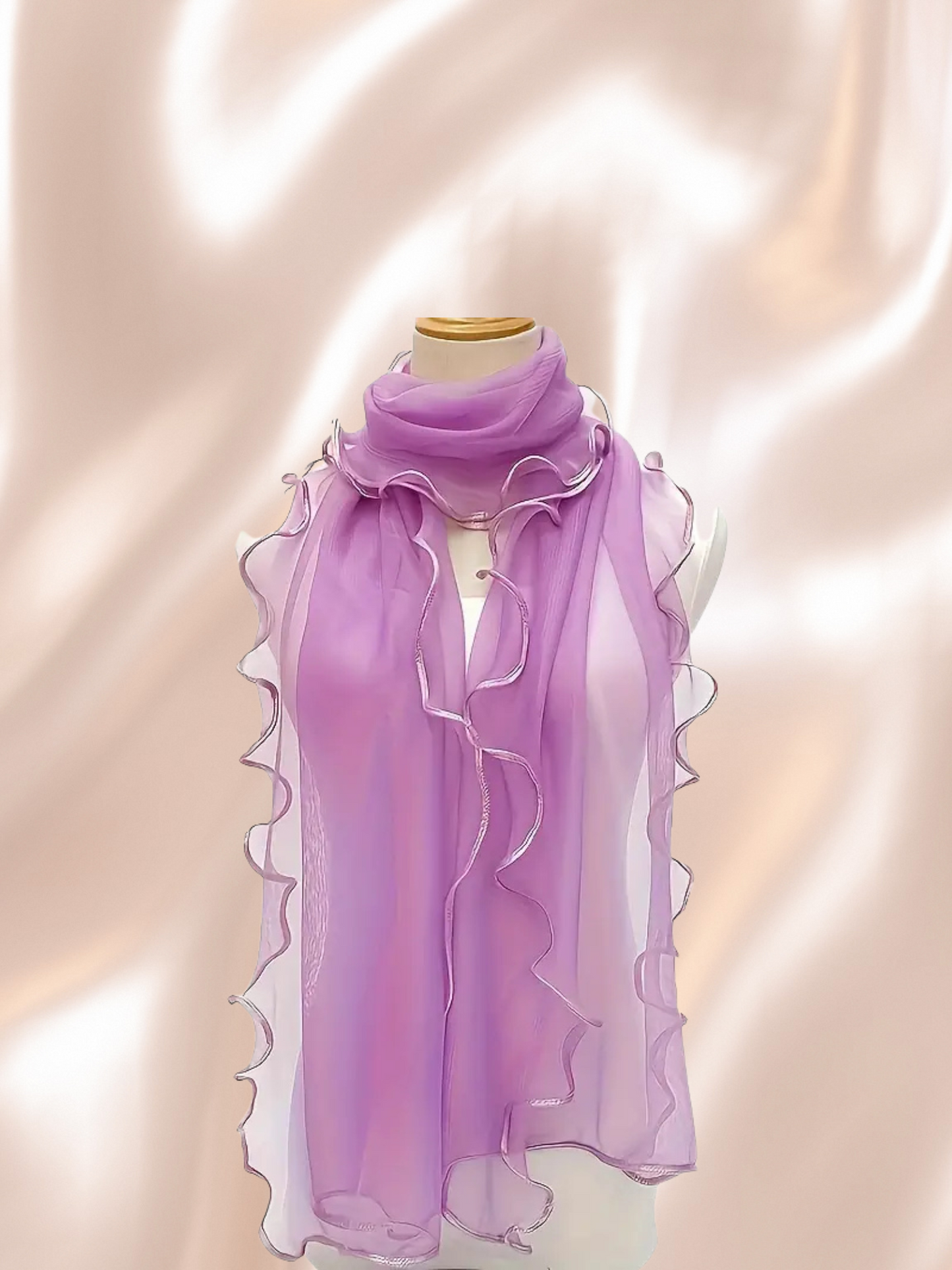 Ruffle Y2K Chiffon Scarf