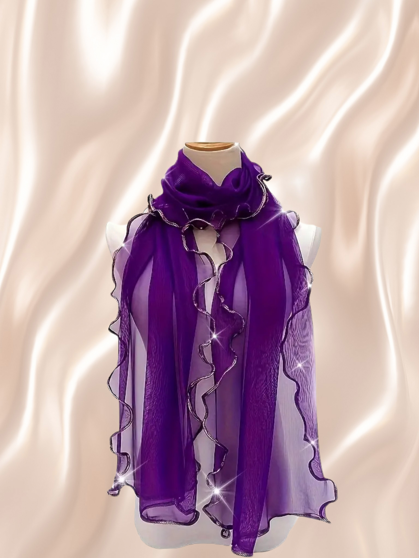 Ruffle Y2K Chiffon Scarf