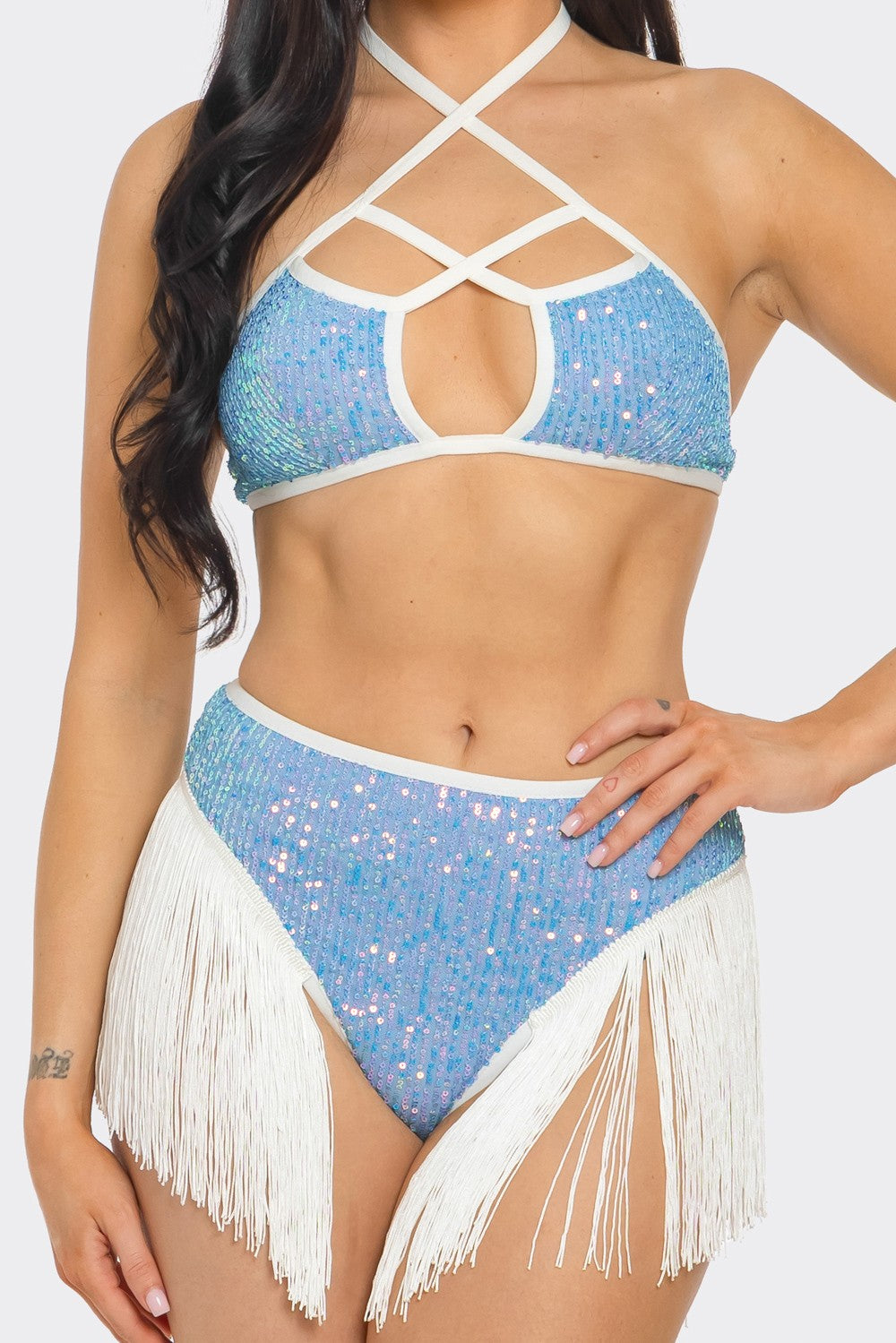 Addison Sequin Halter Top