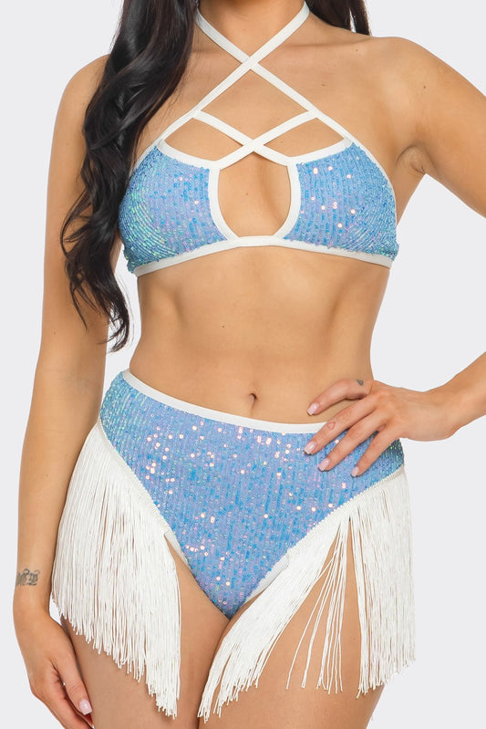 Addison Sequin Halter Top