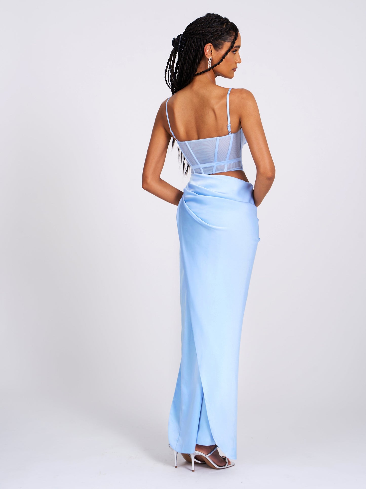 Addison Corset Cutout Satin Gown
