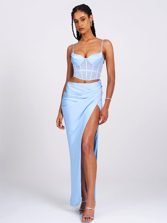 Addison Corset Cutout Satin Gown