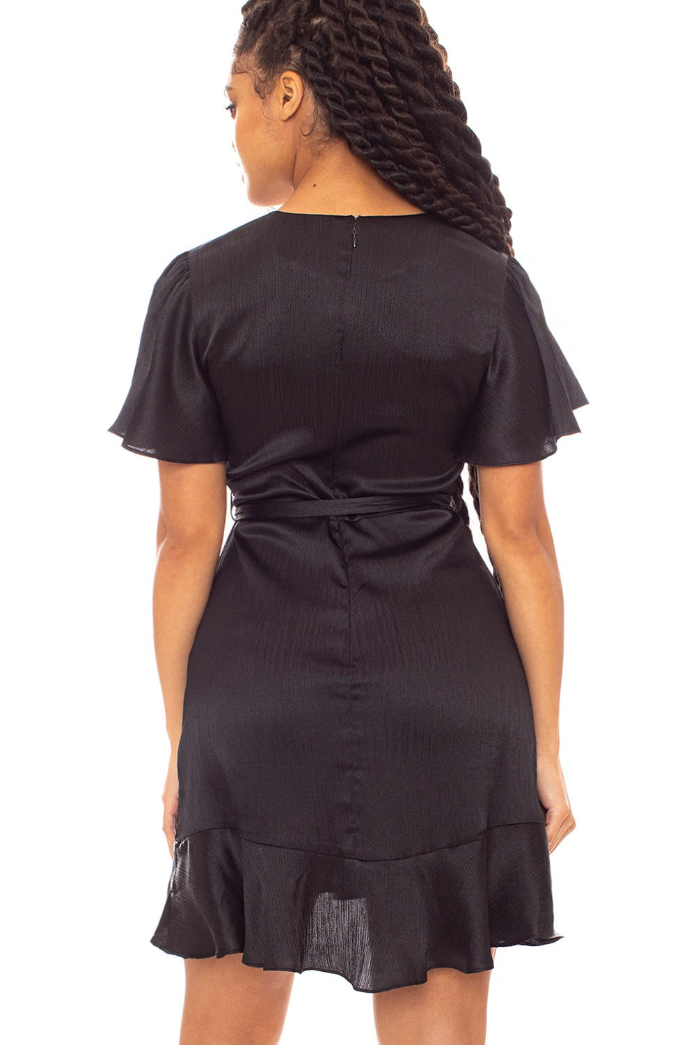 Ania Satin Bell Sleeve Mini Dress