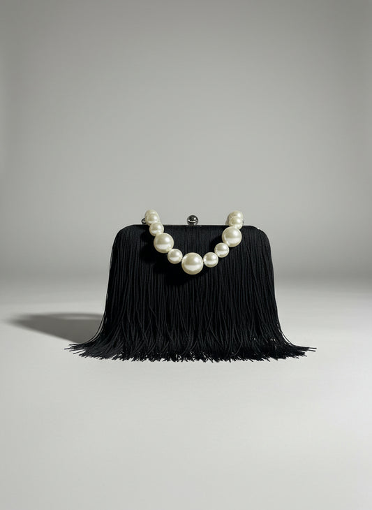 Audrey Fringe Pearl Clutch
