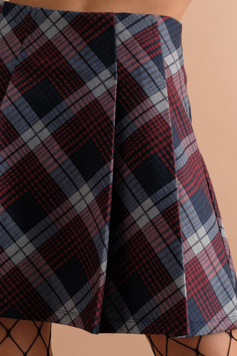 Bikercore Plaid Pleated Skirt