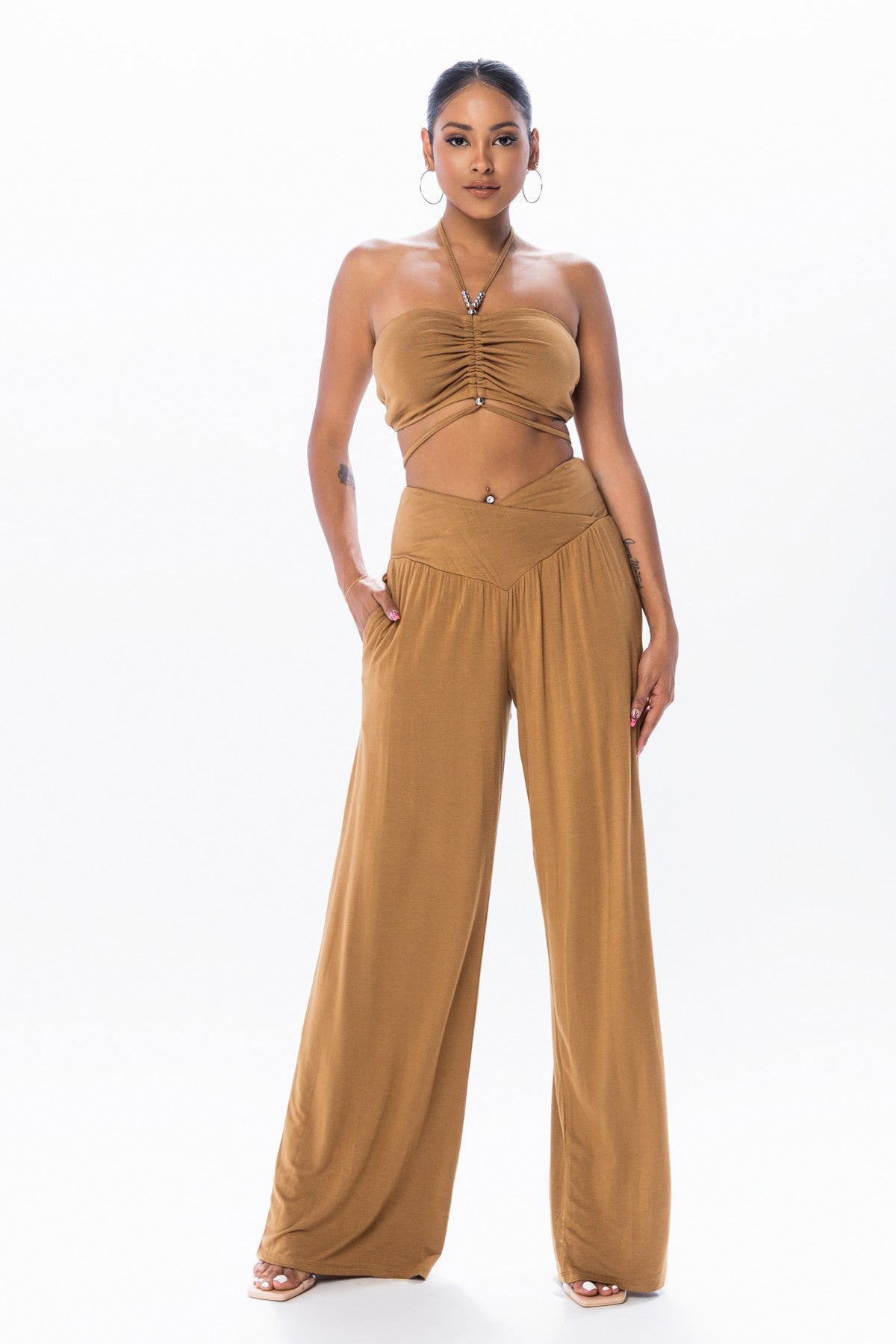 Boheme Jersey Beaded Halter Top