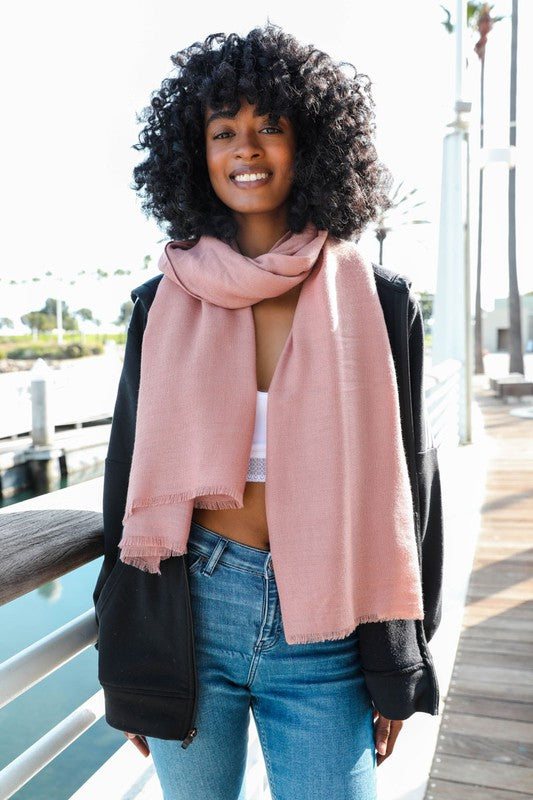 Woven Frayed Edge Scarf