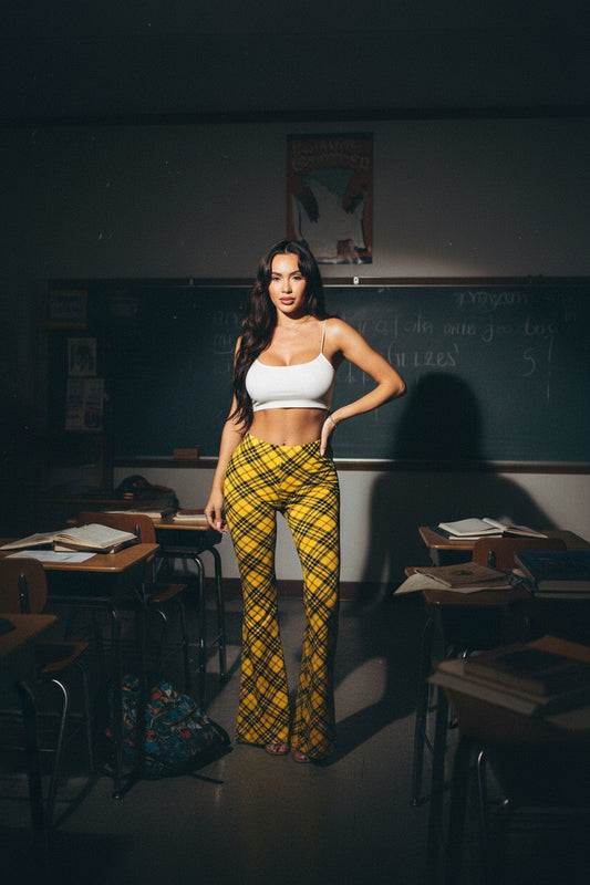 Chloe Plaid Flare Pants