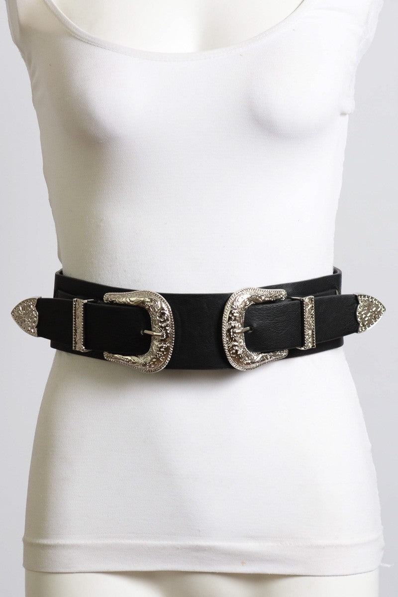 Western Double Buckle Belt
