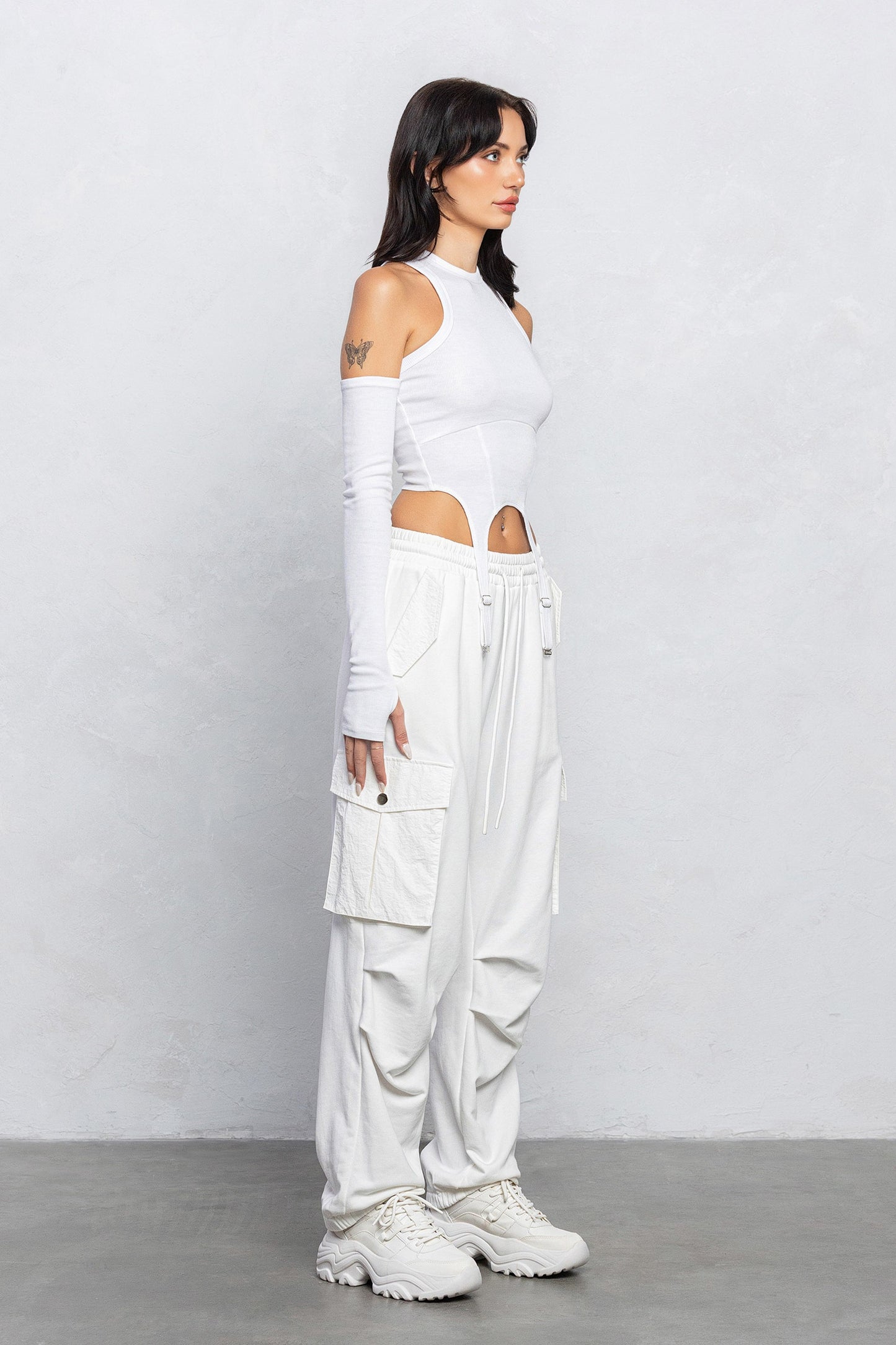 Hadia Terry Cargo Pants