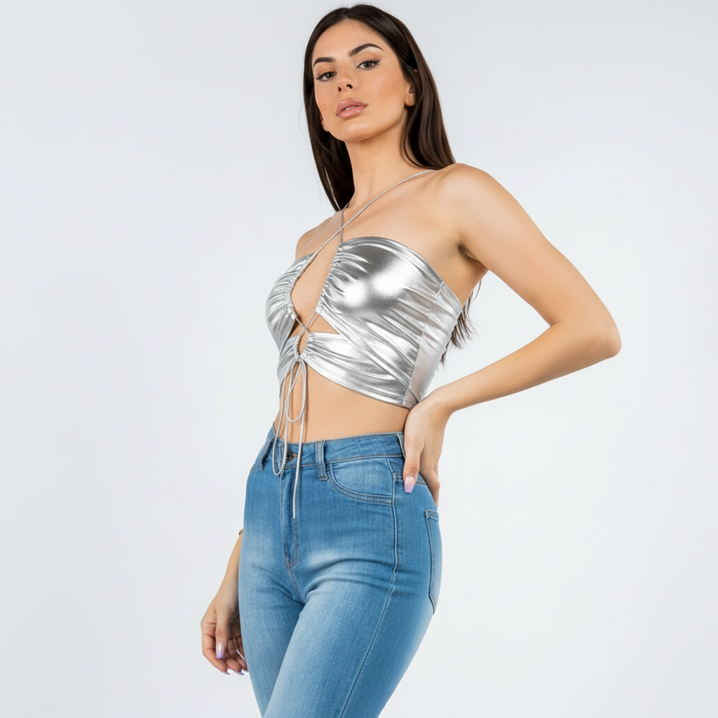 Hailey Strappy Faux Leather Top