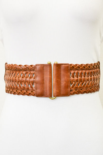 Braided Faux Leather Belt