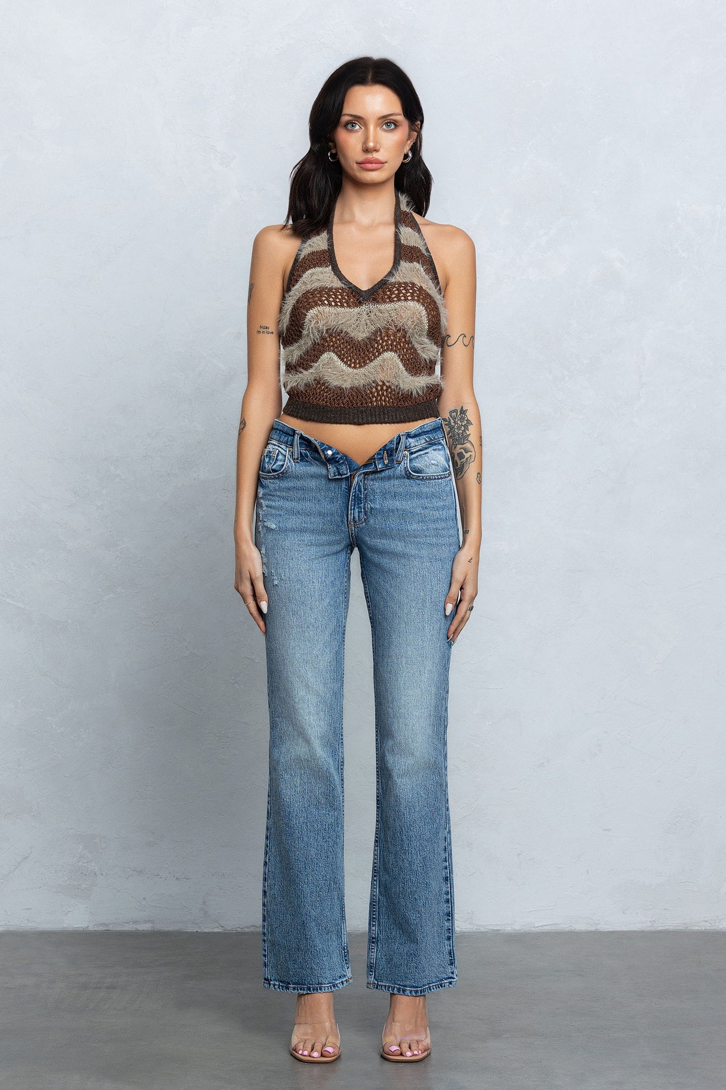 Mandi Crochet Stripe Halter Top