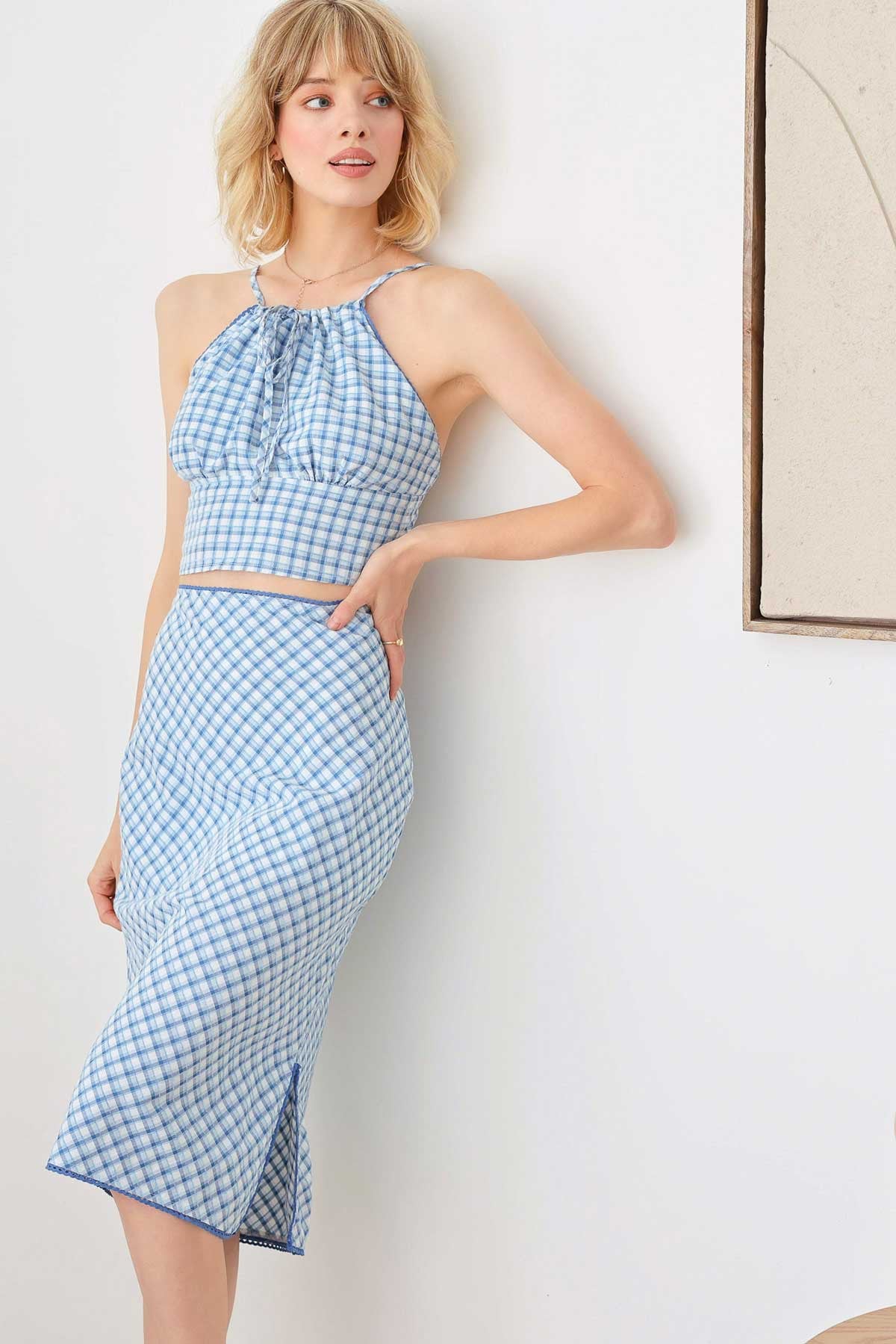 Polly Plaid Midi Skirt