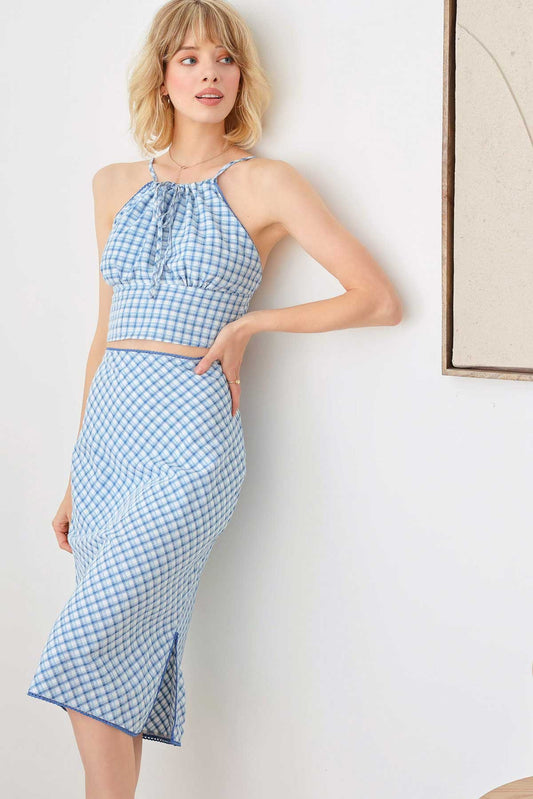 Polly Plaid Midi Skirt
