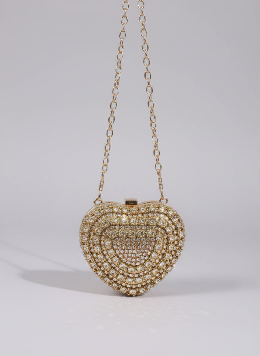 Rhinestone Heart Purse