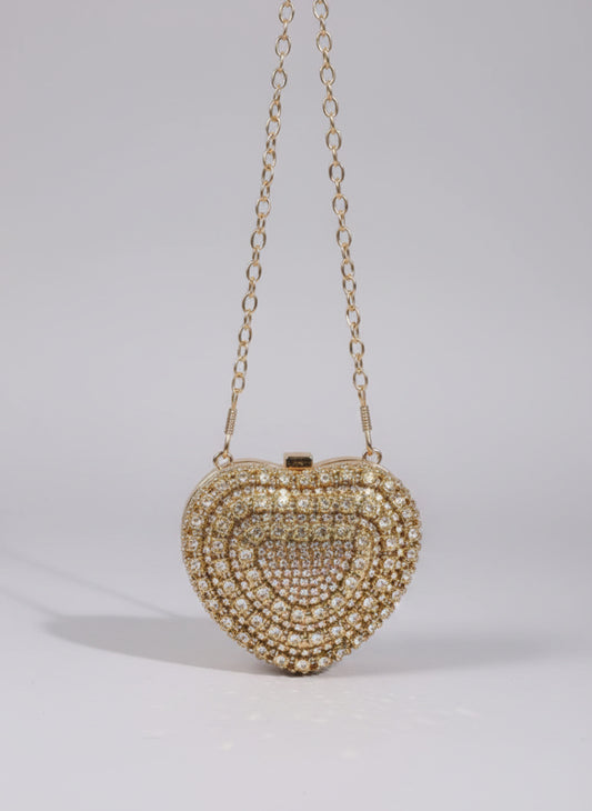 Rhinestone Heart Purse