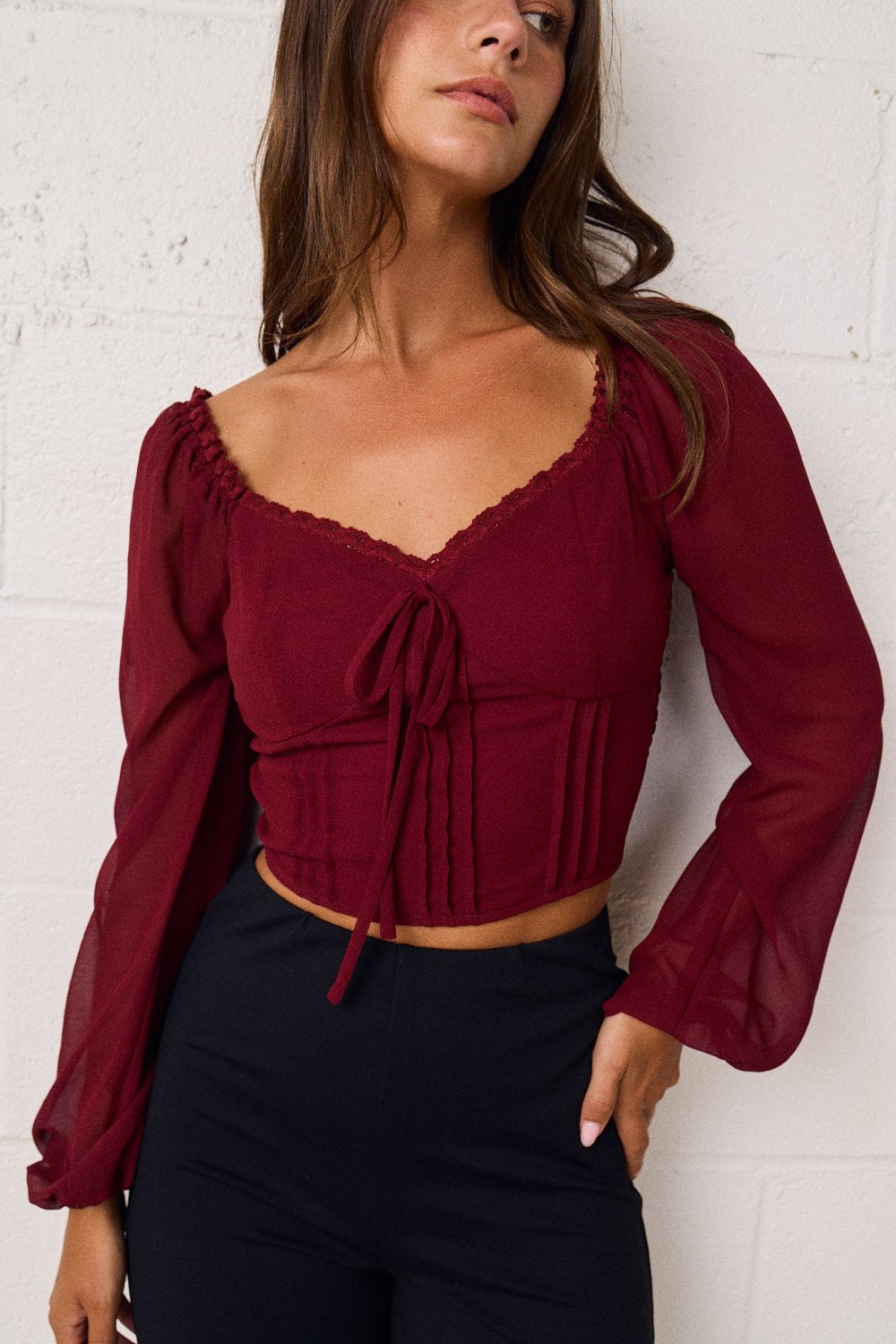 Roma Lace Peasant Top