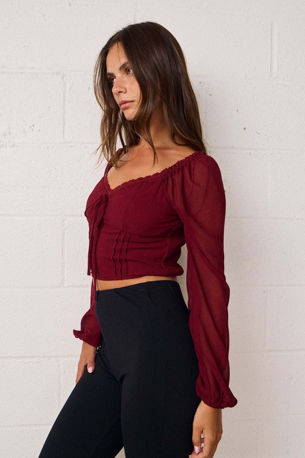 Roma Lace Peasant Top