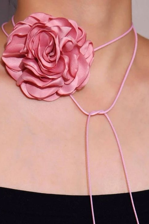 Fabric Rose Choker