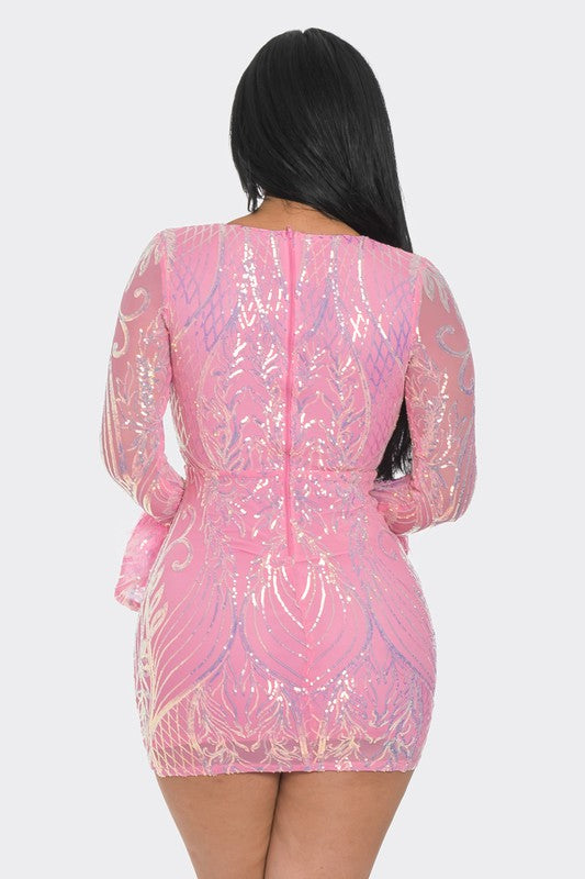 Jodie Sequin Bell Sleeve Dress