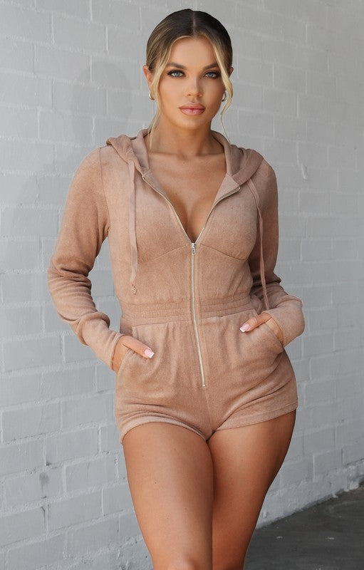 Terry Hooded Romper