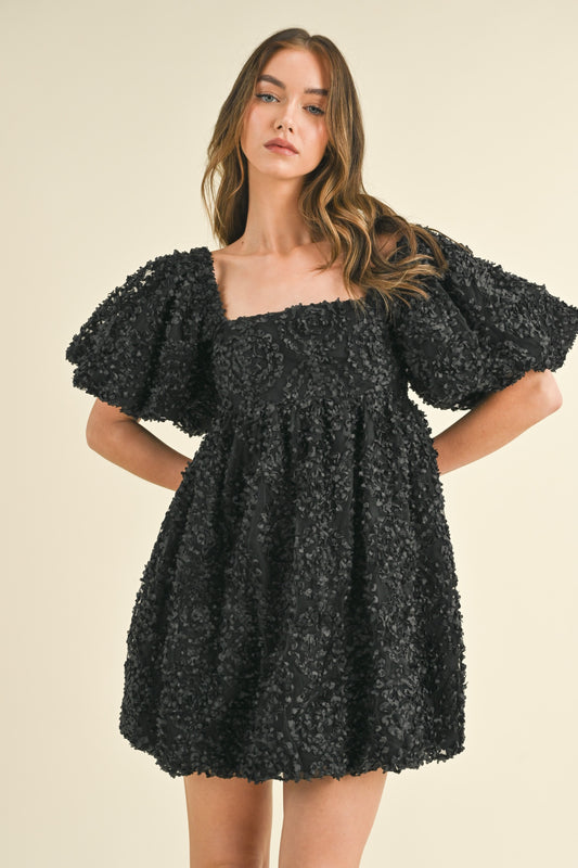 Verona Puff Sleeve Embroidery Dress