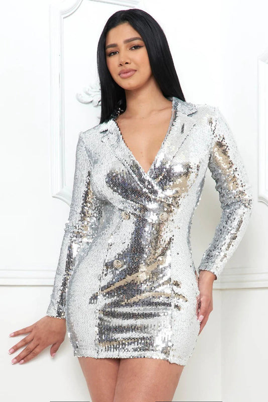 Veronica Sequin Blazer Dress