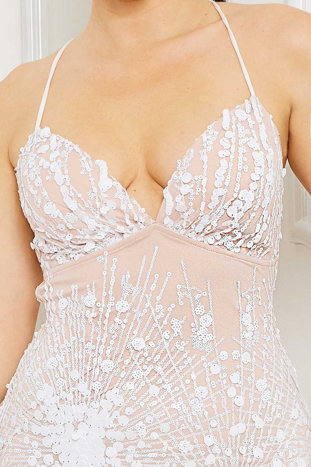 Wanda Geometric Sequin Gown