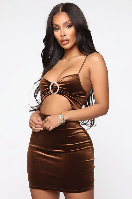 Bling Thing Velvet Cutout Mini Dress